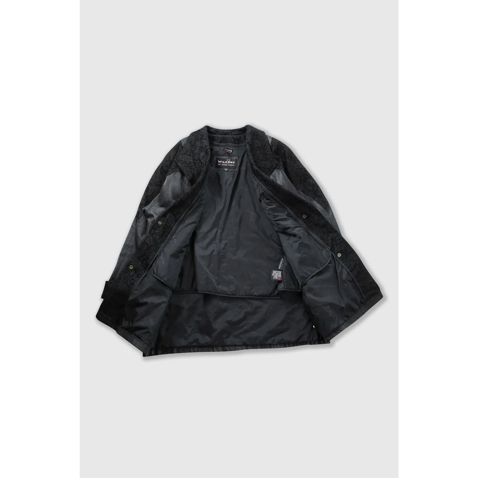 Vintage 90 Wilsons Leather Thinsulate Black Longline Coatdid you