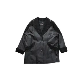 Vintage 90 Wilsons Leather Thinsulate Black Longline Coatdid you