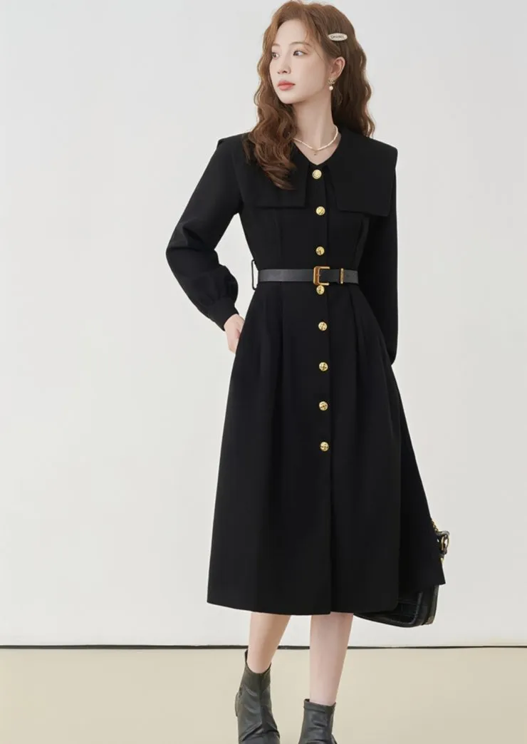 WAIST STRAP BUTTON DRESS
