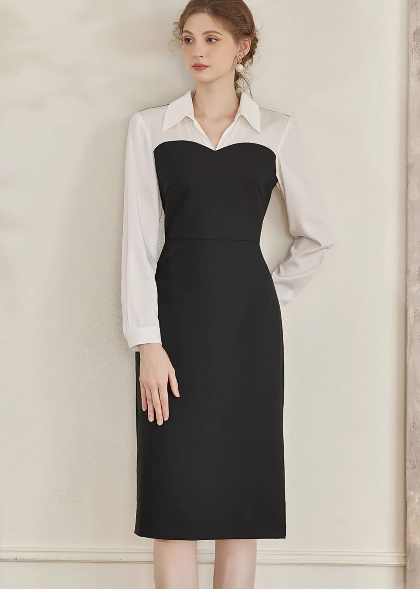 WHITE COLLAR DOCKING DRESS