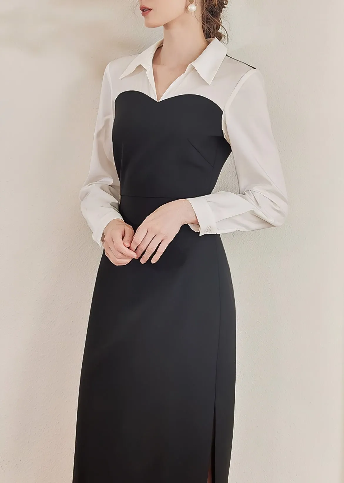 WHITE COLLAR DOCKING DRESS