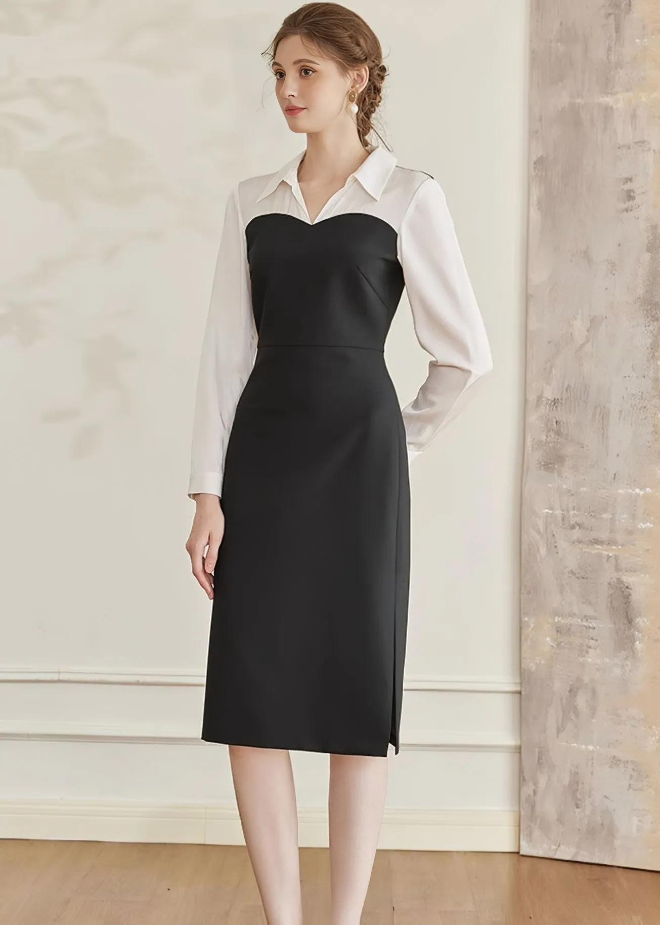 WHITE COLLAR DOCKING DRESS
