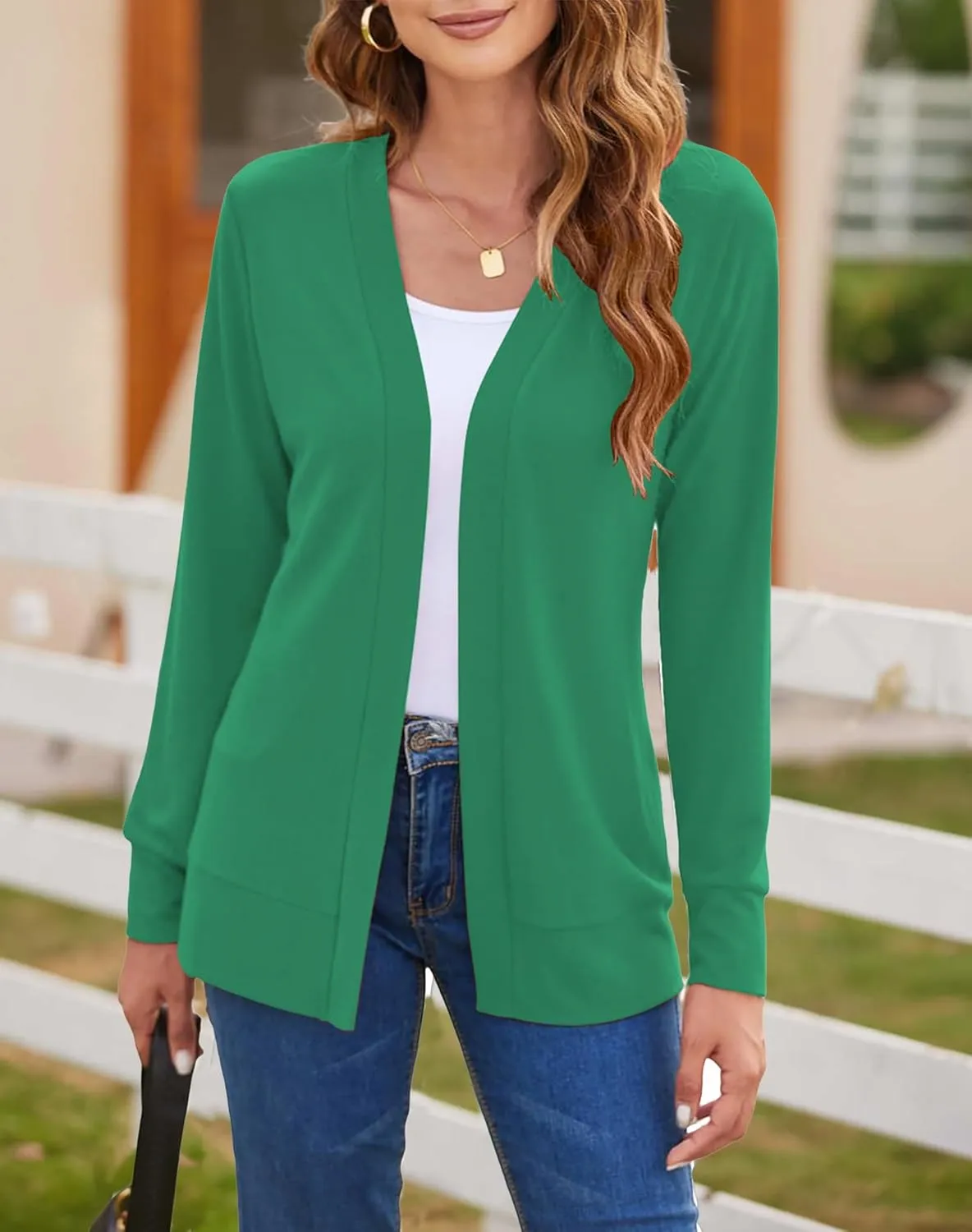 Womens Casual Lightweight Long Sleeve Cardigan Flowy Soft Open Front Knit Cardigan Sweaters