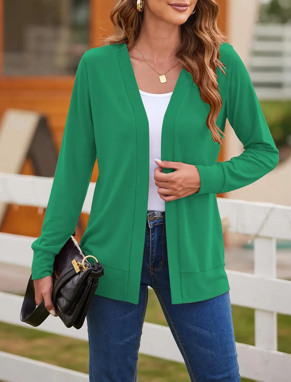 Womens Casual Lightweight Long Sleeve Cardigan Flowy Soft Open Front Knit Cardigan Sweaters