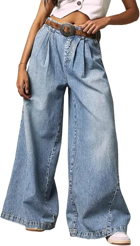 Women's High Waisted Baggy Jeans Straight Wide Leg Jeans Oversized Y2K Boyfriend Loose Denim Pants