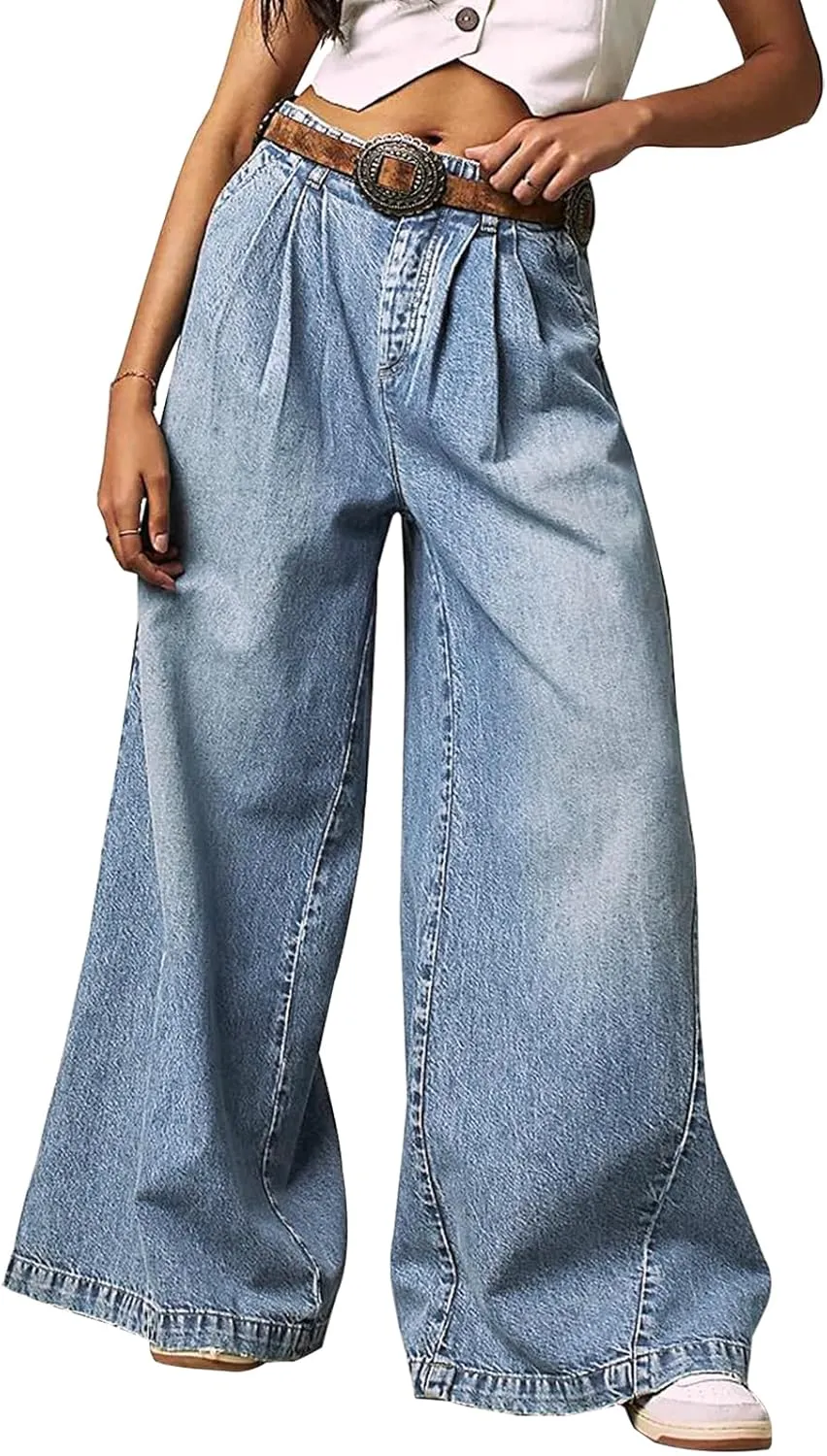 Women's High Waisted Baggy Jeans Straight Wide Leg Jeans Oversized Y2K Boyfriend Loose Denim Pants