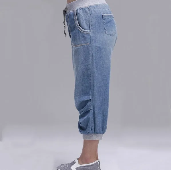 Women's Summer Calf-Length Loose Harem Jeans