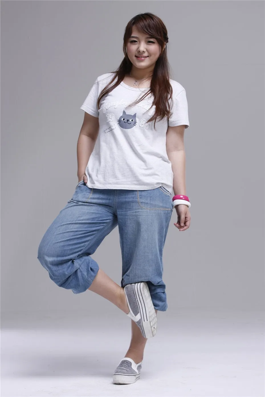 Women's Summer Calf-Length Loose Harem Jeans