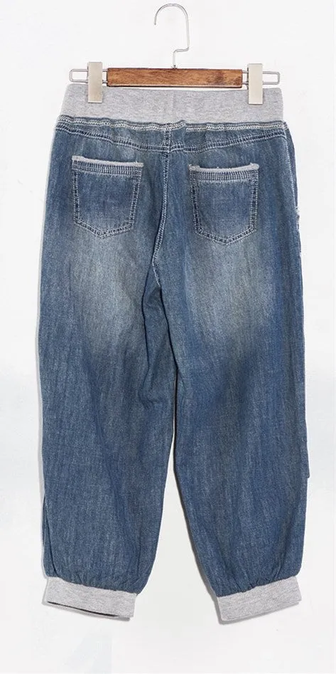 Women's Summer Calf-Length Loose Harem Jeans