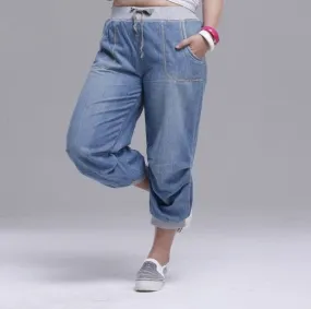 Women's Summer Calf-Length Loose Harem Jeans