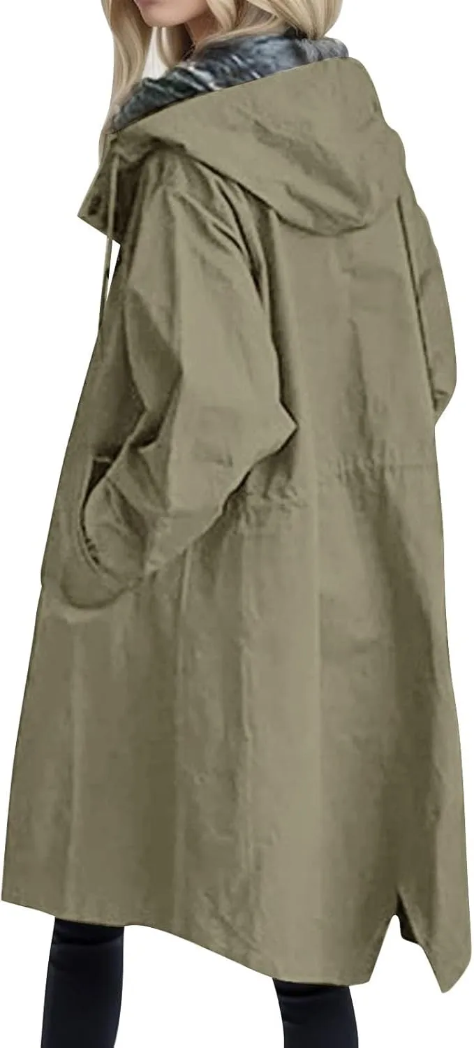 Women's Trench Coat 2024 Long Double-Breasted Fall Fashion Windbreaker Jackets Classic Lapel Slim Overcoat Outerwear