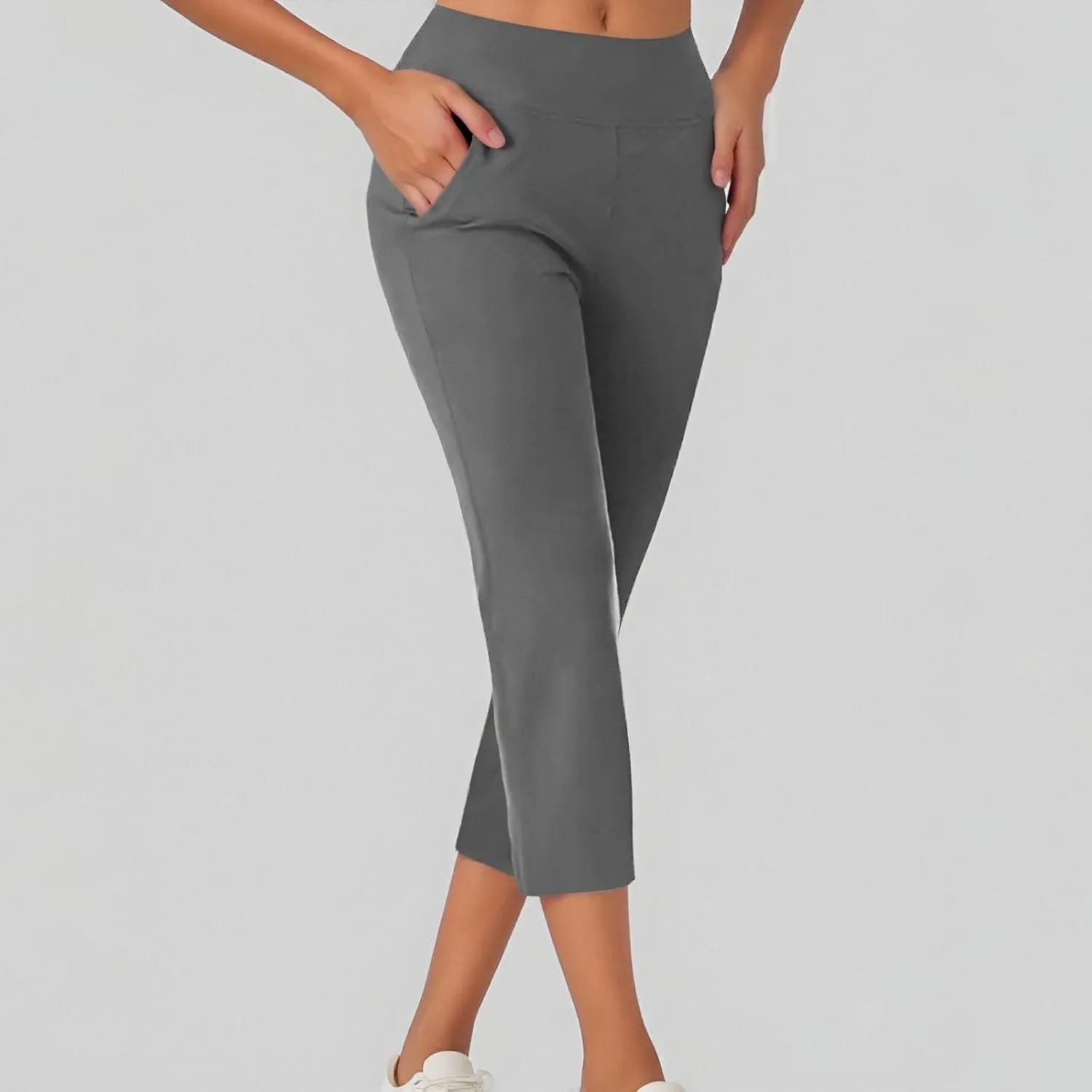 Women's Trendy Yoga Pants Breathable High Waisted Straight Leg Skinny Tight Pants Stretchy Slim-Fit Soft Trousers