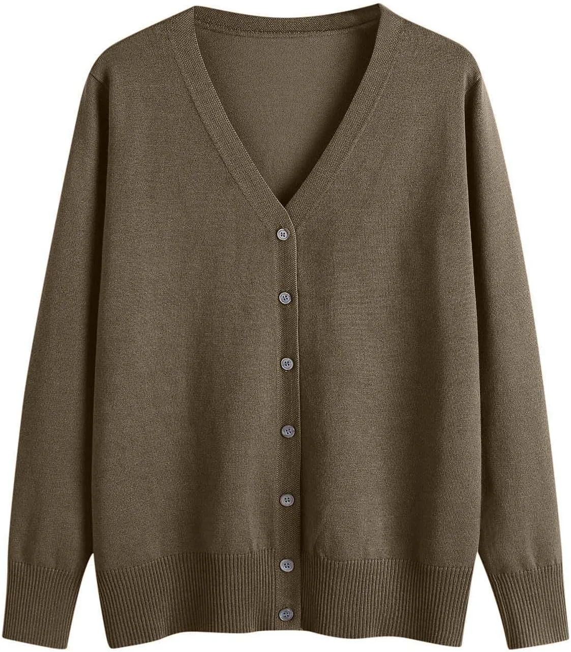 Women's V Neck Long Sleeve Cardigan Sweater Button Loose Soft Knit Sweater 2024 Fall Winter Trendy Tops