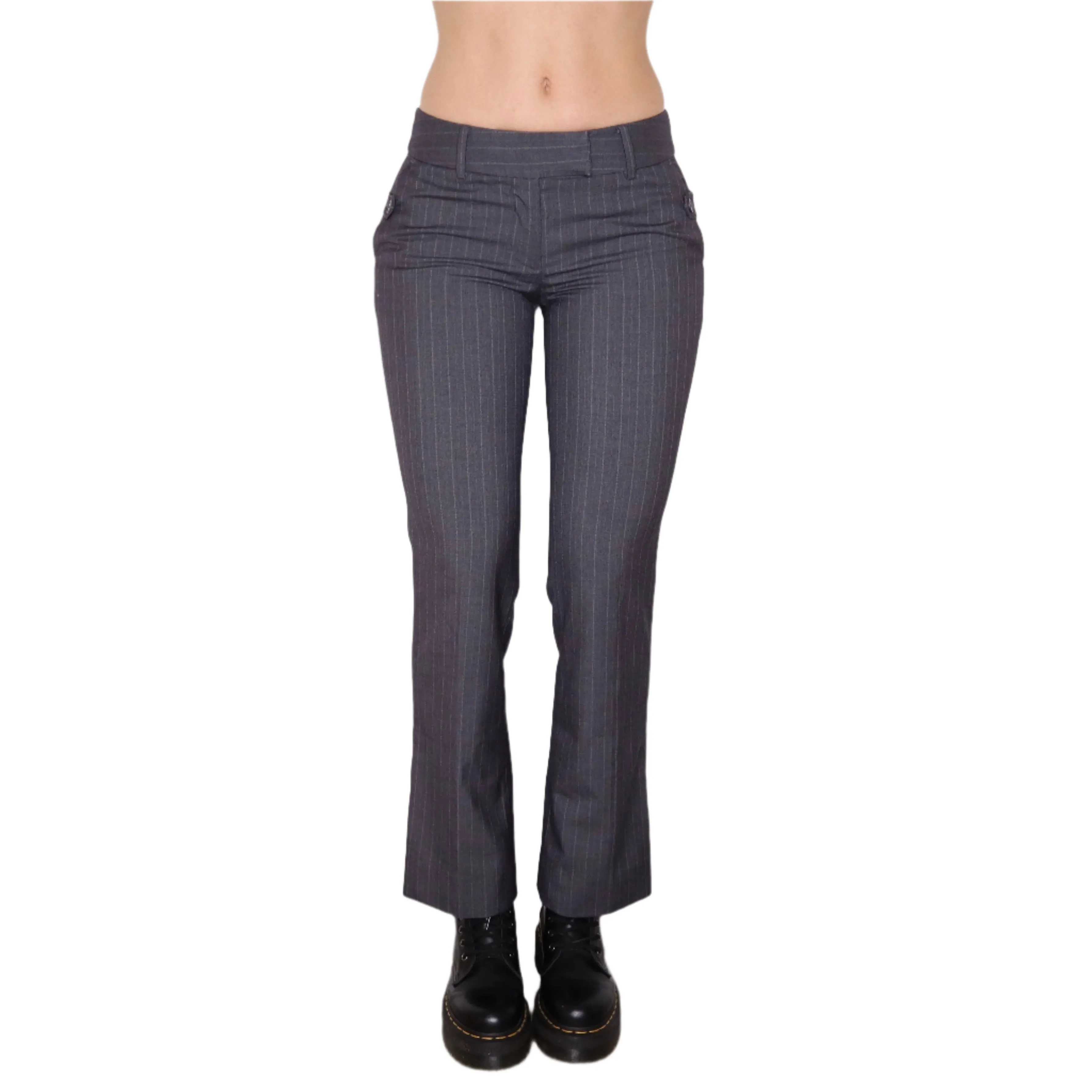 Y2K Gray Pinstripe Dress Pants (S)