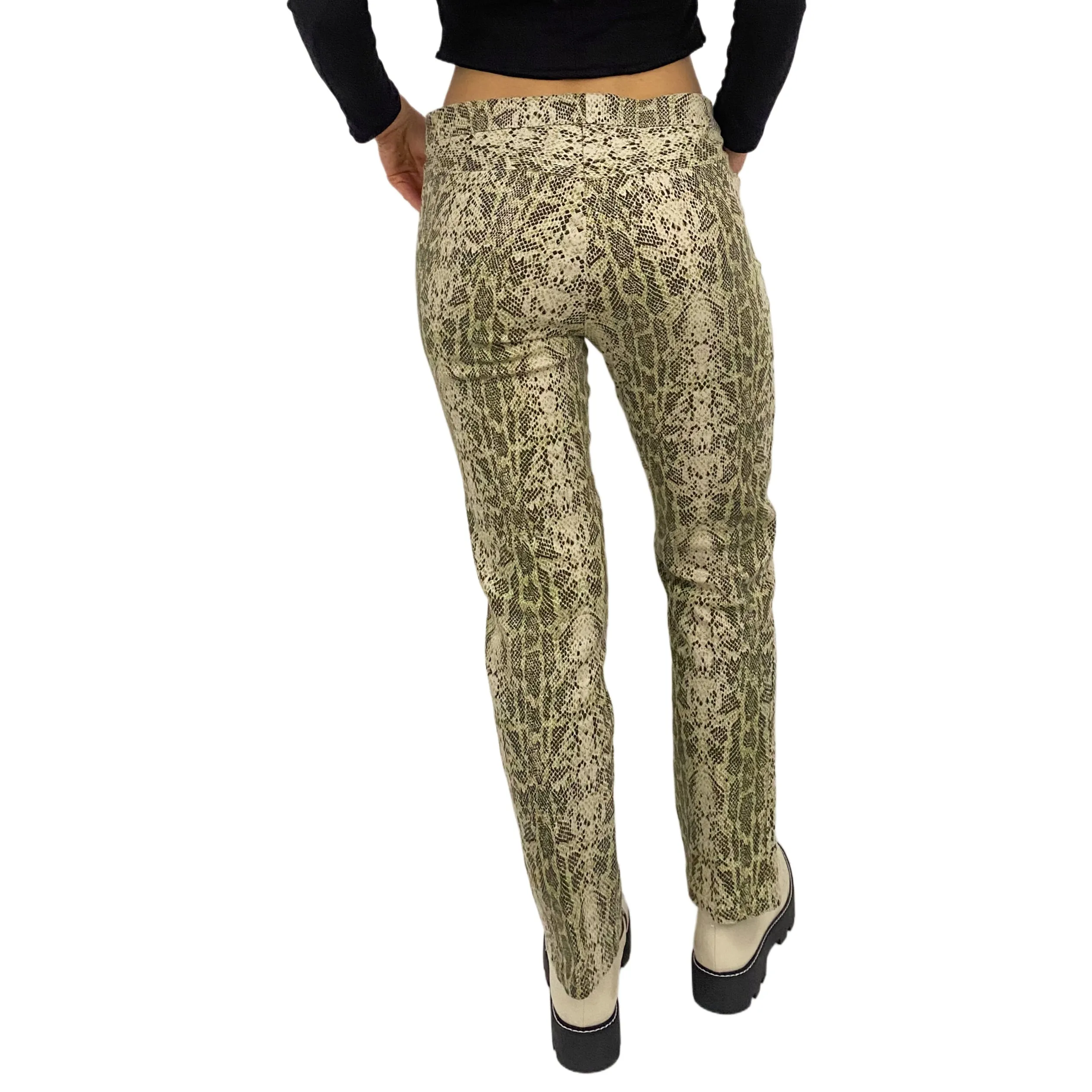Y2K Mid-Rise Snakeskin Pants (M)