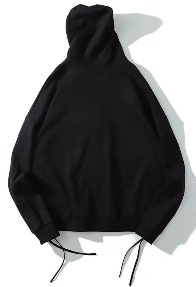Zipper Gothic Print Oversized Hoodie